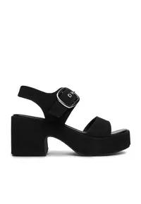 Sandale negre cu cataramă - Negru
