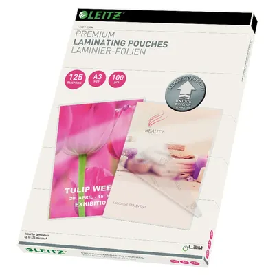 Set 100 folii pentru laminare Leitz Home Office, A3, 125 microni