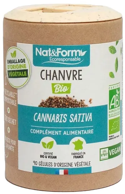 Extract bio din semințe de cânepă, 90 capsule, Nat&Form