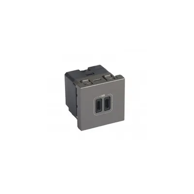 2 USB Type-C charging priza Arteor 3 A / 15 W 230 V - 5 V= - 2 module - magnesium