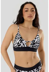 Sutien bralette de baie cu bureti detasabili Sahara - Alb/Negru