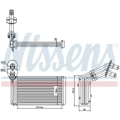 Schimbator caldura, incalzire habitaclu NISSENS 73973