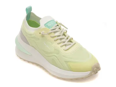 Pantofi sport PEPE JEANS verzi, LS60052, din material textil