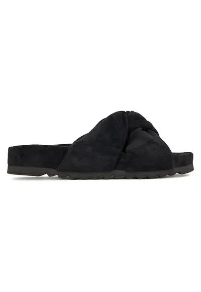 Papuci dama - negru - sintetic - design minimalist