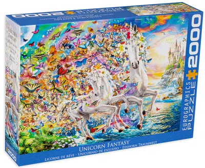 Puzzle Eurographics din 2000 de piese - Lumea fabuloasa a unicornilor