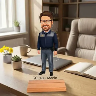 Caricatura pentru Politist - Statueta Personalizata tip Trofeu