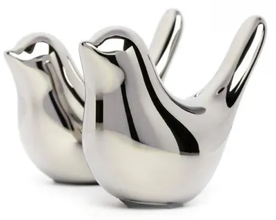 Figurină decorativă Morello - Silver Bird, 6.3 cm