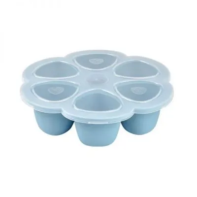 Recipient ermetic silicon multiportii 6x90 ml Beaba Windy Blue