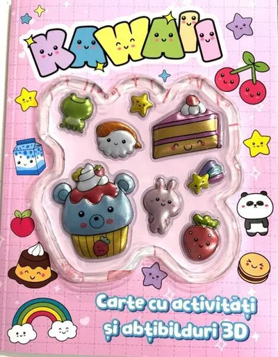 Kawaii. Carte cu activități și abțibilduri 3D - Paperback brosat
