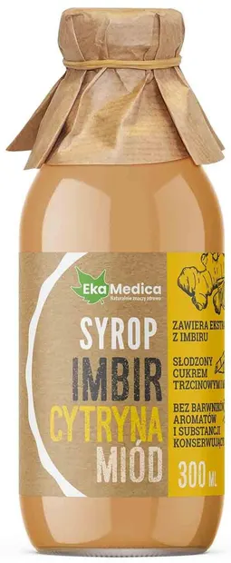 Sirop de ghimbir, lămâie și miere de albine, 300 ml, EkaMedica