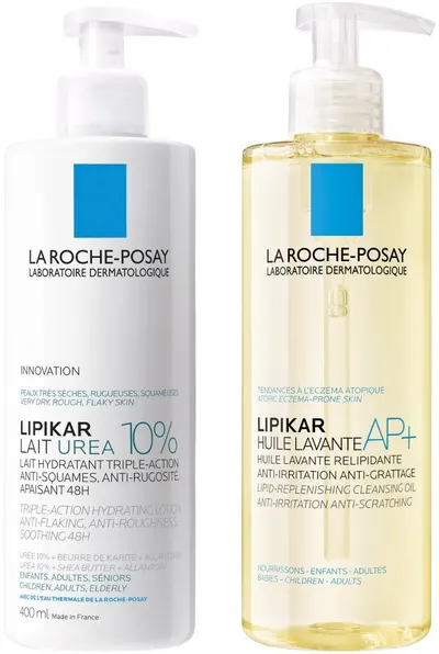 La Roche-Posay Lipikar Set - Loțiune de corp și Ulei de spălare, 2 х 400 ml