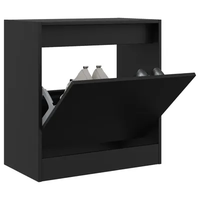 Gossi pantofar, negru, 60x34x63,5 cm, lemn compozit