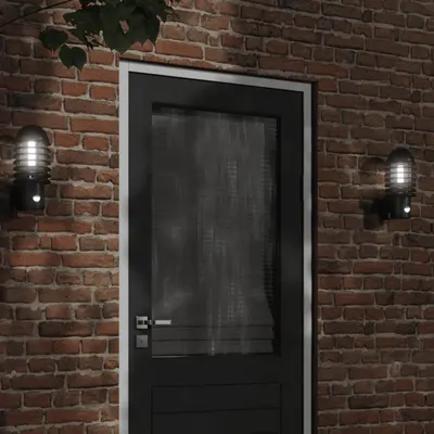 Gossi lampa exterioara de perete cu senzor, negru, otel inoxidabil