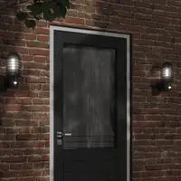 Gossi lampa exterioara de perete cu senzor, negru, otel inoxidabil