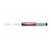 Marker cu vopsea edding Ecoline 51, corp din plastic reciclat, varf rotund, 1-2 mm, alb