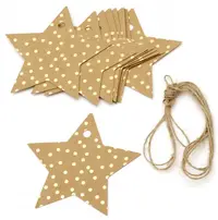 Etichete din carton Em Art - Stea, 8.5 x 8.5 cm (12 buc.)