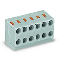 2-conductor modular PCB connector; for individual solder pins; push-button; 0.8 mm Ø; Pin spacing 3.5 mm; 9-pole; 0,50 mm²; gray