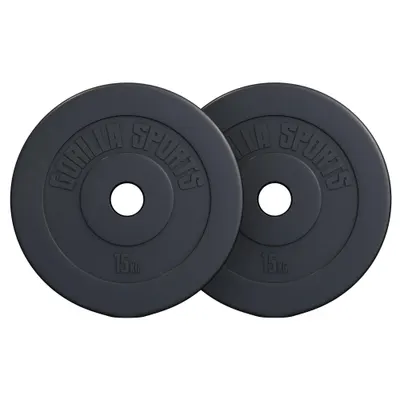 GORILLA SPORTS Hantelscheibe Olympia 50/51mm Kunststoff 1,25KG - 15KG