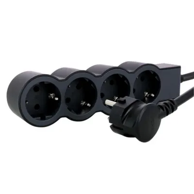 Prelungitor Sch 4x2p+t Standard 3m 1,5mm2 Negru