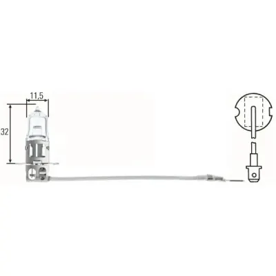 Bec auto halogen pentru far Hella Yellow H3 55W 12V