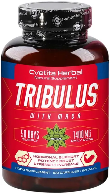 Tribulus with Maca, 700 mg, 100 capsule, Cvetita Herbal