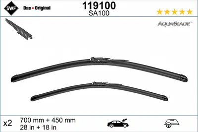Lamela stergator fata (2 buc) AquaBlade 700 450mm potrivit TESLA MODEL X 09.15