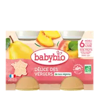Piure de fructe Bio, 2 x 130g, BabyBio