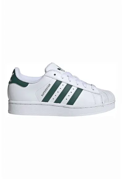 Pantofi sport Superstar II de piele - Alb/Verde englez