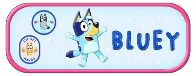 Penar oval Graffiti Bluey - Blue, 1 fermoar