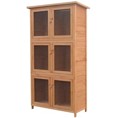 Gossi cusca pentru iepuri si alte animale, 6 camere, lemn