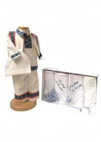 Set Botez Traditional Adi 4 a, 2 piese costumas traditional si trusou brodat