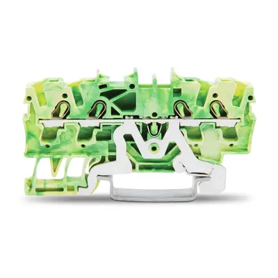 4-conductor ground terminal block; 2.5 mm²; suitable for Ex e II applications; side and center marking; for DIN-rail 35 x 15 and 35 x 7.5; Push-in CAGE CLAMP®; 2,50 mm²; green-yellow