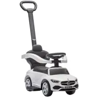 AIYAPLAY Mașină de Călărit pentru Copii 1-3 Ani Convertibilă în Cărucior cu Licență Mercedes, 91x40x83 cm, Alb | Aosom Romania