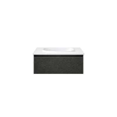 Set dulap baie cu lavoar inclus Kolpasan Pandora, 75 cm, alb negru