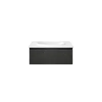 Set dulap baie cu lavoar inclus Kolpasan Pandora, 75 cm, alb negru