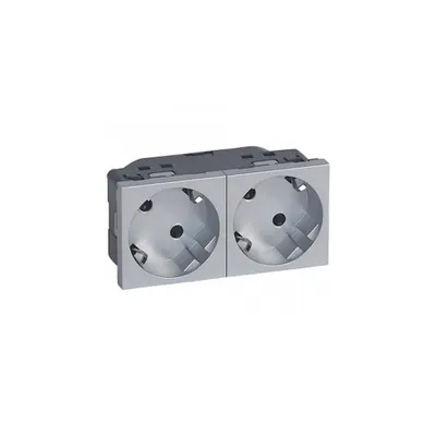 Multi-support multiple priza Mosaic - 2 x 2P+E automatic terminals - alu