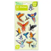 Abtibilduri 3D, Avenir, Natural Creation, Pop Out, Pasari, 12 bucati