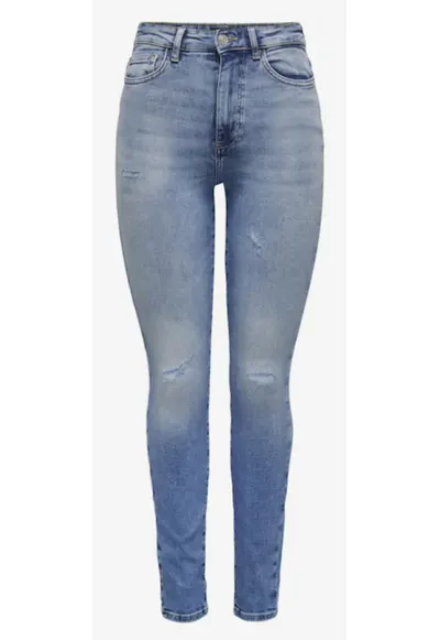 Blugi skinny fit cu aspect uzat