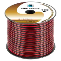 Cablu 10m difuzor cupru 2x0.35mm rosu/negru Cabletech KAB0381-10