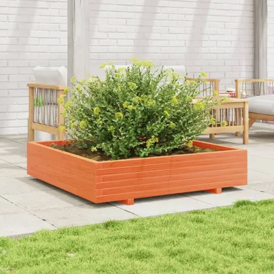 Gossi jardiniera gradina, maro ceruit, 110x110x26,5cm, lemn masiv pin
