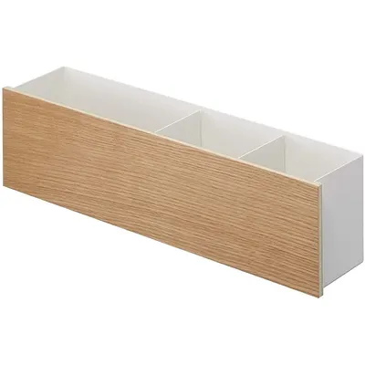 Organizator alb/în culoare naturală pentru papetărie din metal Rin – YAMAZAKI