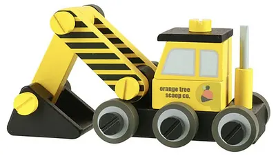 Jucărie asamblabilă Orange Tree Toys - Excavator din lemn, 28 piese