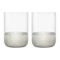 Set 2 sfeșnice din sticlă cu bază din beton Blomus Calma