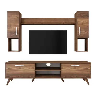 Set Living M27, comoda TV si corpuri suspendate, nuc, 180x35x48,6 cm