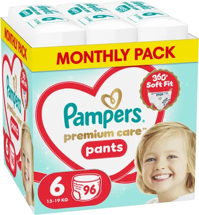 Scutece - chiloțel Pampers Premium Care - Mărimea 6, 13-19 kg, 96 buc