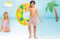 Colac gonflabil cu manere Intex 107 cm Ananas