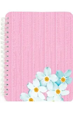 Carnet cu spirala: Roz si flori. Dictando