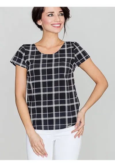 Bluza dama - model retro - neagra - poliester 95%