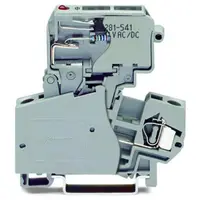 2-conductor fuse terminal block; with pivoting fuse holder; for glass cartridge fuse ¼ x 1¼; with blown fuse indication by LED; 30 - 65 V; for DIN-rail 35 x 15 and 35 x 7.5; 4 mm²; CAGE CLAMP®; 4,00 mm²; gray