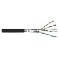 Cablu FTP CAT6 Cupru, ecranat 0.5mm, CUPRU SOLID, rola 305m culoare neagra